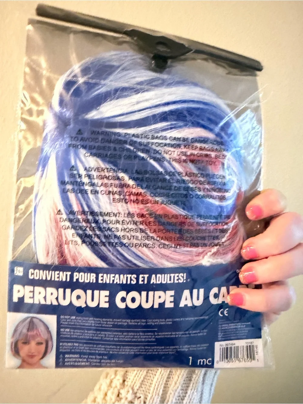 Bob Wig Kids and Adults Costume Wig in red, white, and blue! American 🇺🇸